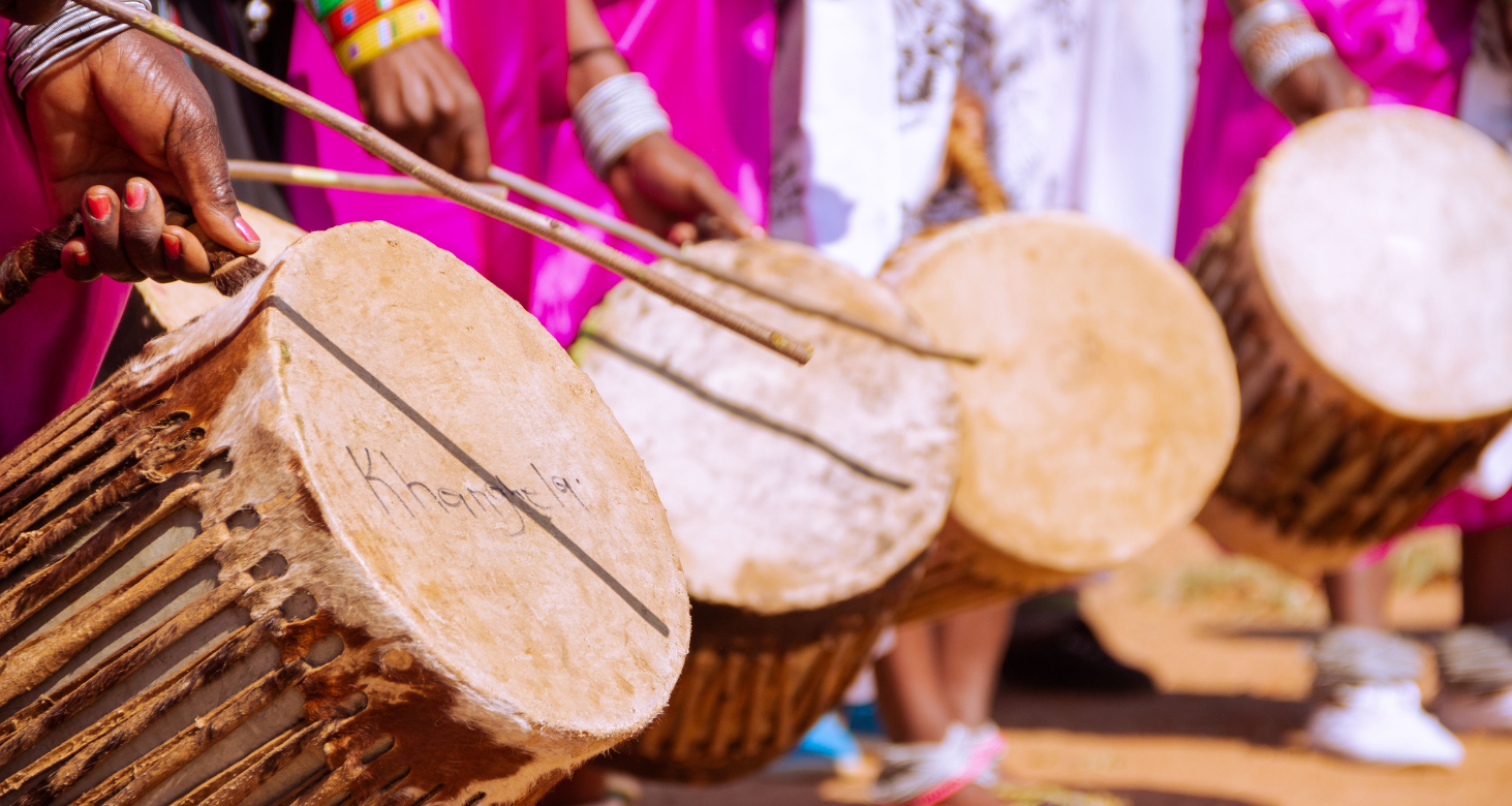 African Drummer ladies dancing